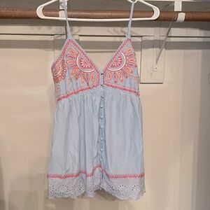 Spaghetti strap embroidered top